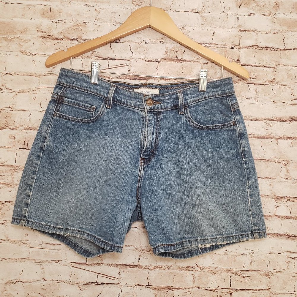 Levis 515 Stretch Jean Shorts Sz 10 Blue Denim
